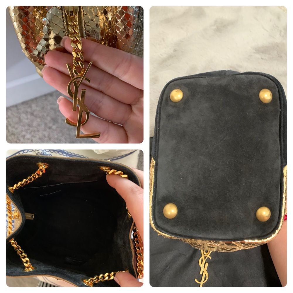 SOLD Saint Laurent Python Suede Bucket Bag - Picture 4 of 8